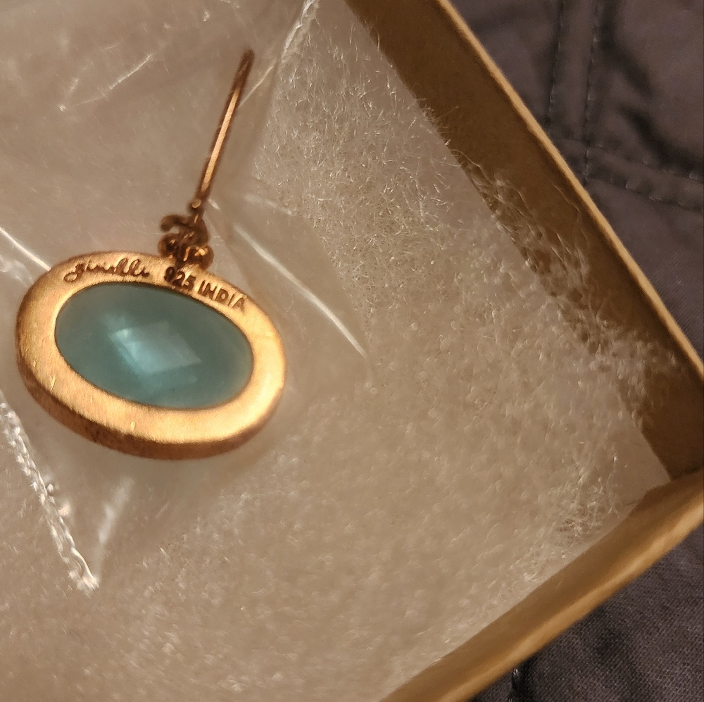 PRICE DROP NIKKI BAKER-GIOIELLI BLUE TOPAZ ROSE GOLD EARRINGS NIB - Picture 3 of 6